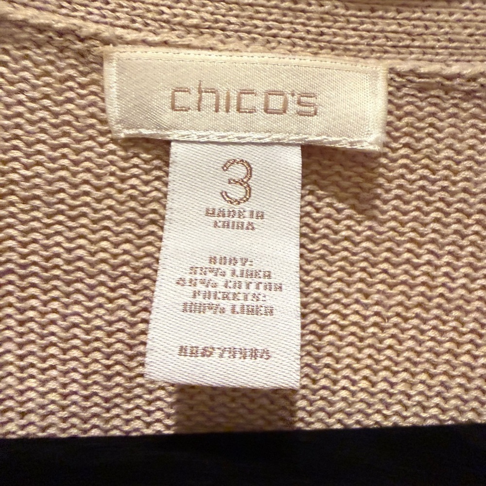 Chico's (Size 3) Light Tan Knit Sweater - Picture 4 of 4